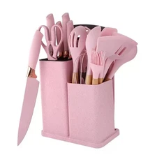 19 Piece Kitchenware Utensils and Knife Set- Includes: 9 Piece Silicone Cooki...