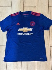 Manchester United 2016 2017 Third Shirt Adidas Climacool Blue Jersey Size L