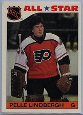 1985-86 TOPPS HOCKEY STICKER INSERTS #6 PELLE LINDBERGH EX-NM RAW (TL-1091)