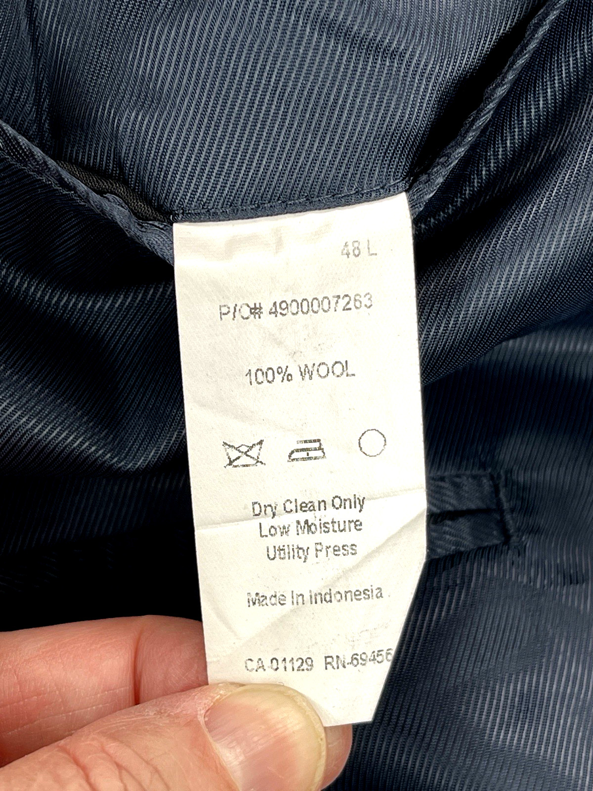 Vintage Calvin Klein Mens 48L Navy Black Pinstripe Wool Blazer Sport Coat Jacket thumbnail 12