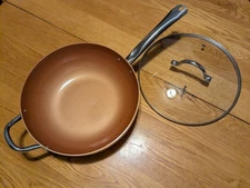 Copper Chef Non-Stick 12” Wok With Lid Brand New