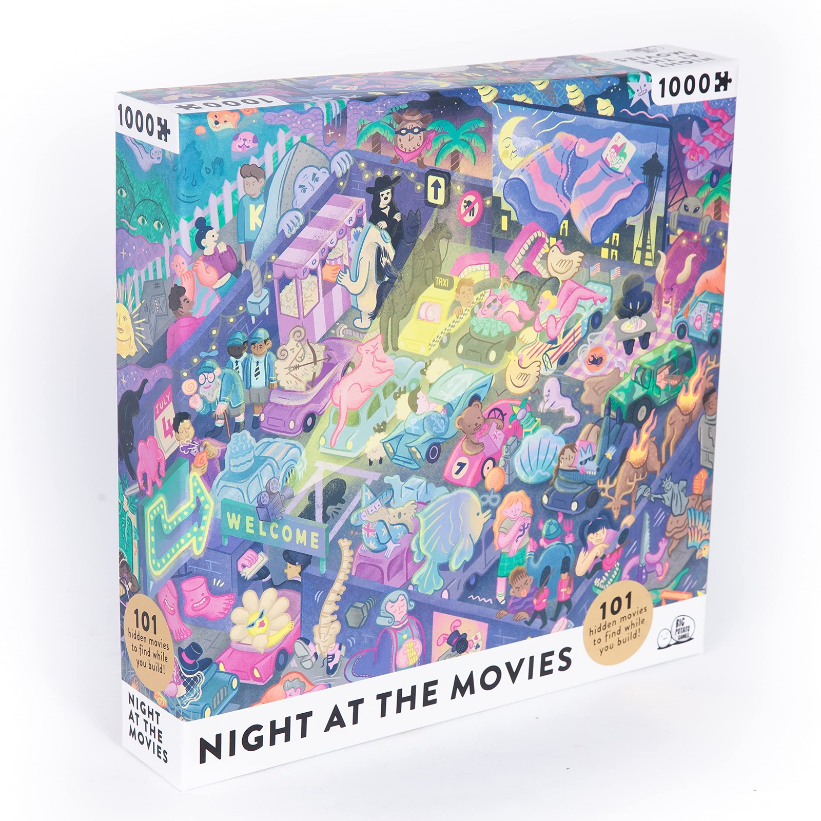 Night at the Movies: Movie Jigsaw Puzzle for Adults (1000 pieces) Filled with 10