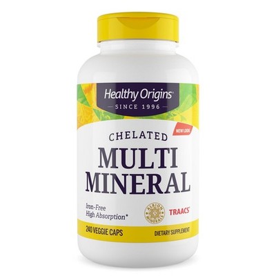 Healthy Origins - Chelat Multi Mineral, Eisenfrei 240 Vegetarische Kapseln USA