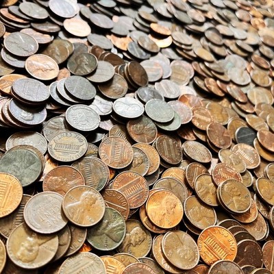 1910-1979 Lincoln Copper Cents Assorted Dates & Mint Marks 6-1/2 Pounds of Coins