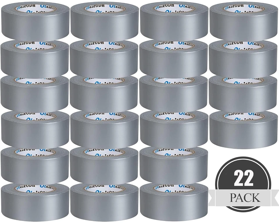 OLEITODH 22 Pack Silver Duct Tape Bulk, 2 Inch X 660 Yards, Heavy Duty Waterproof, Strong