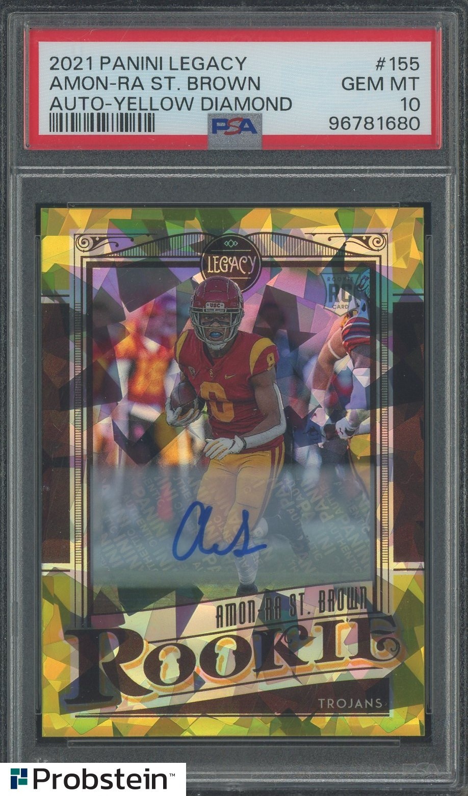 Amon-Ra St. Brown Panini Legacy #155 Autograph-Yellow Diamond