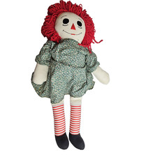 Handmade Raggedy Ann Rag Doll 32 inch Red Hair Clothes Embroidered Face