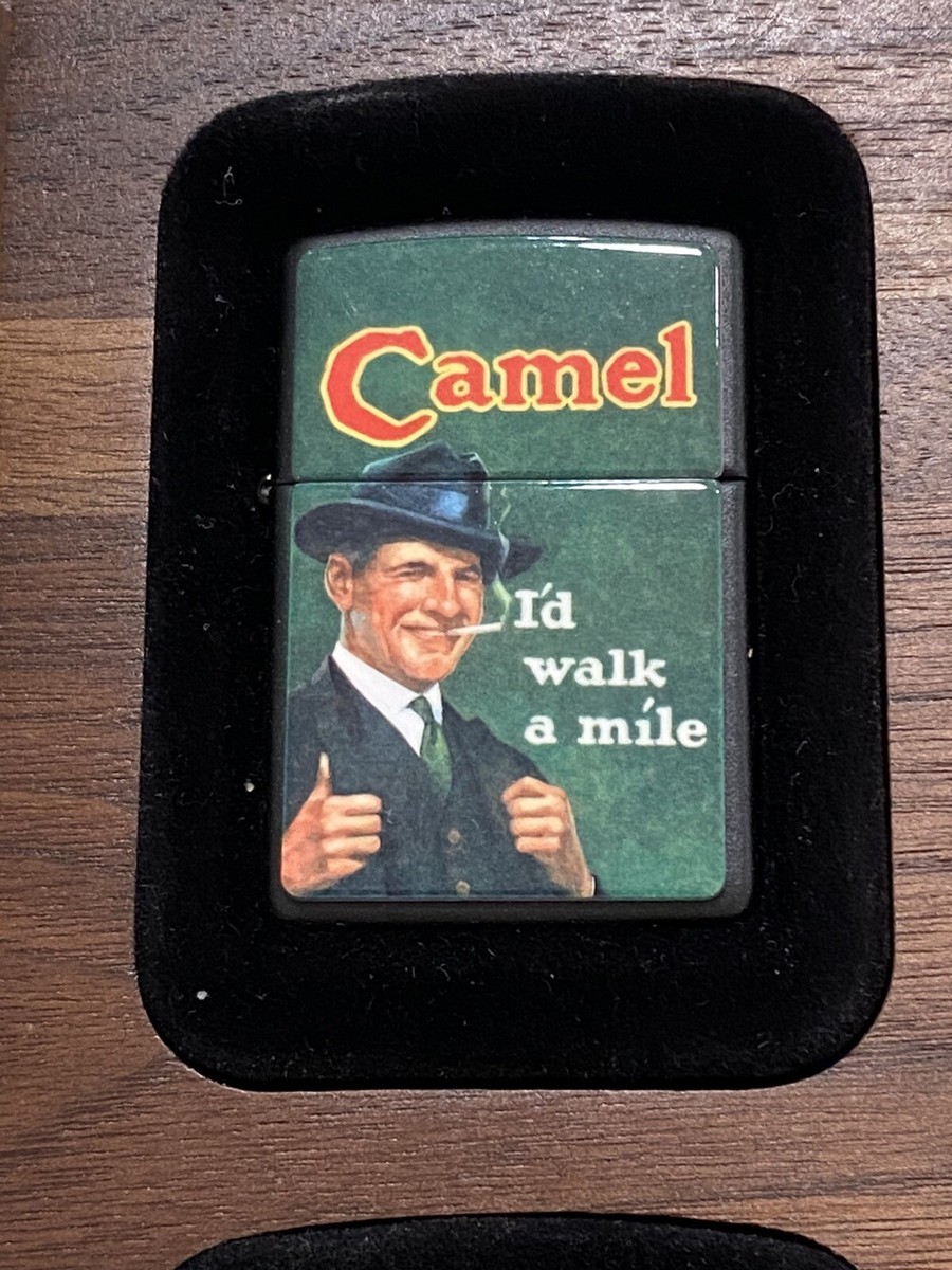 Zippo Collectible Joe Camel Lighters 1996, Set Of Four On Plaque