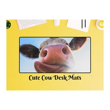 Cow Keyboard and Mouse Pad, Cow Computer Desk Mat, 31.5 x 15.5, X Large Desk Mat