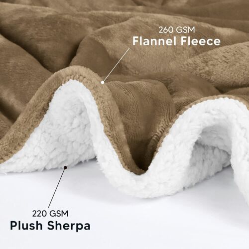 Sherpa Bed Blanket 480GSM Plush Blanket Fleece Reversible Blanket Utopia Bedding - Picture 71 of 88