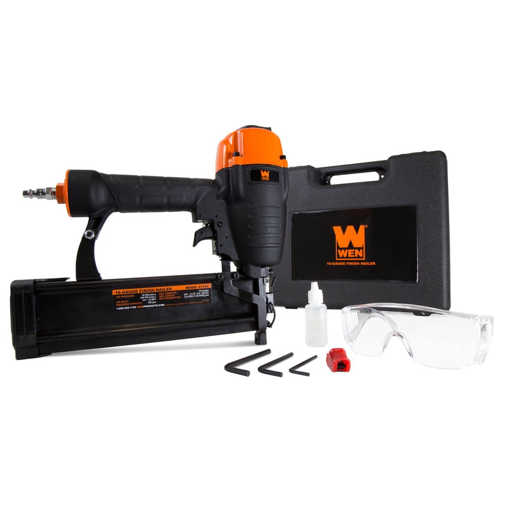 WEN Products 16-Gauge Pneumatic Straight Finish Nailer with Carrying Case