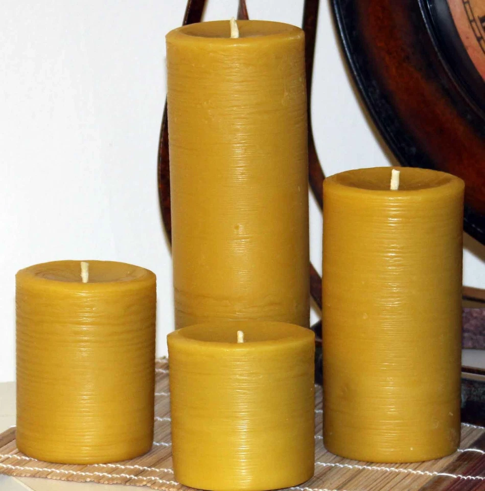 Свечи столовые из 100% чистого пчелиного воска ручной работы 100% хлопок фитиль толщина 3 дюйма - Изображение 3 из 4