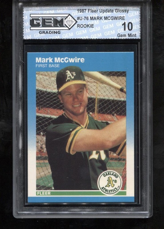 Mark Mcgwire RC 1987 Fleer Update Glossy #U-76 A's Rookie GEM MINT 10