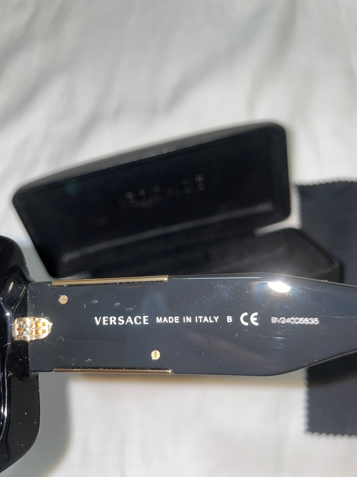 Versace Rectangle Sunglasses - Black/Grey Lens (V… - image 6