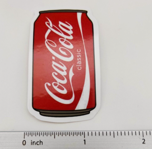 Coca-Cola Classic Can Waterproof Logo Decal Sticker 2.25"x1.25" Coke - Picture 1 of 1
