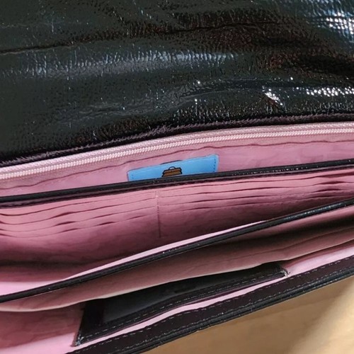 *RARE New* Glossy Black Wrist Bag Y2K BroHoe Vintage ♡ Kathy Van Zeeland - Picture 10 of 13