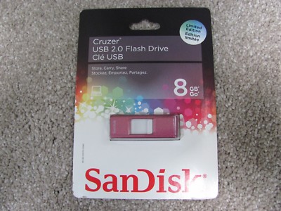 BRAND NEW SANDISK CRUZER 8GB USB 2.0 FLASH DRIVE PINK (SDCZ36M-008G-A11P)