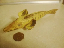 Antique Painted Wood Pike/Musky Spear Fish Decoy Ice Fishing Primitive Folk Art