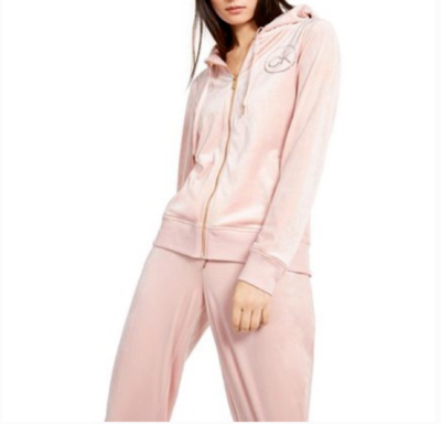 Calvin Klein Blush Pink Velour Hoodie Tracksuit 2-Piece Set