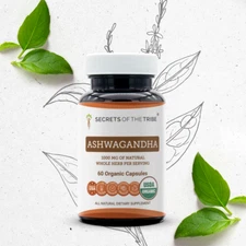 Secrets Of The Tribe Organic Ashwagandha Capsules, 500 mg