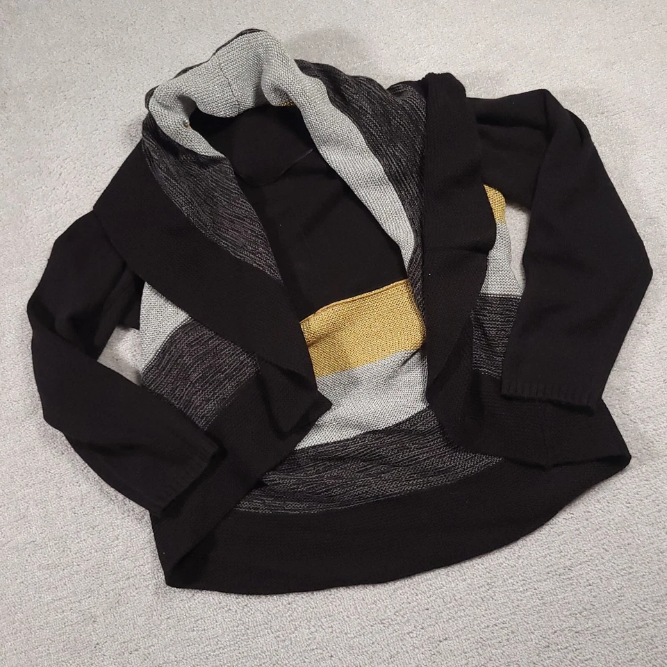 Cárdigan suéter Charter Club frente abierto para mujer 1X bloque de color tejido brillante Foto 2 de 4