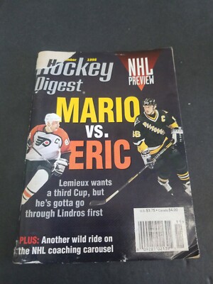 NOVEM 1995 HOCKEY DIGEST MARIO LEMIEUX VS. ERIC LINDROS NEWS STAND ISSUE 