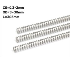 Stainless Steel Compression Spring Long Spring A2 0.3-2mm CS 3~30mm OD & L=305mm