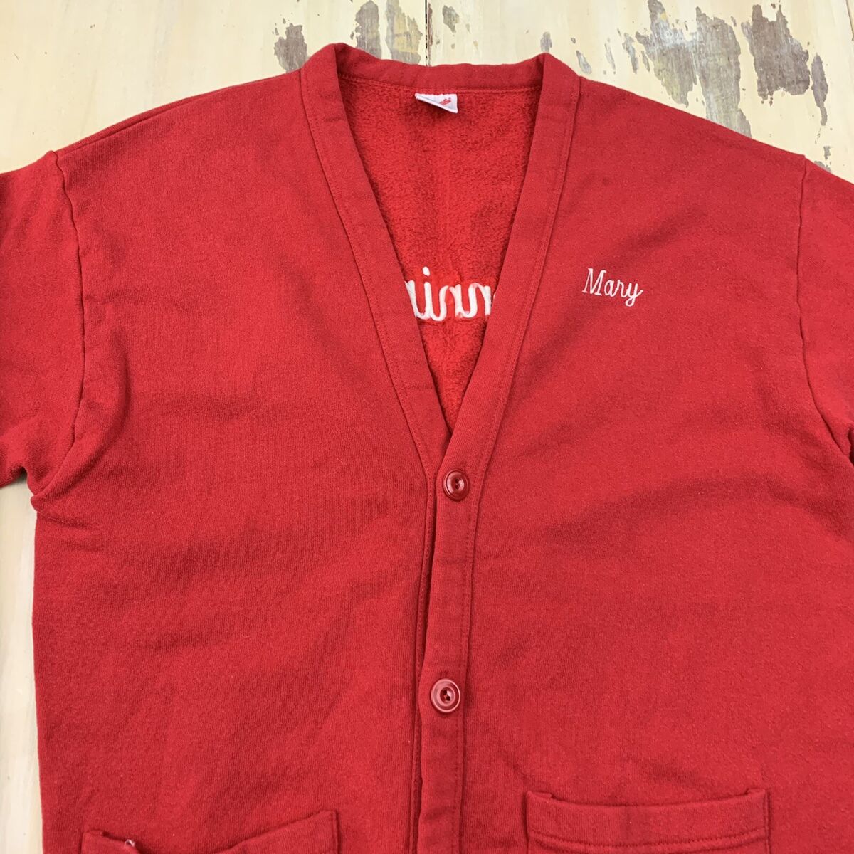 JERZEES - Vtg 80s-90s Red Cardigan Sweater Sweatshirt JERZEES - Vtg 80s-90s Red Cardigan Sweater Sweatshirt