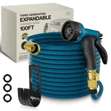 Third Generation Expandable Garden Hose 100' Ocean Blue