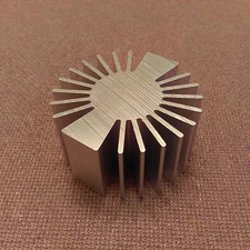 2 inch diameter Heat Sink Aluminum. ROUND. (2.0 x 0.5). Low Thermal Resistance.
