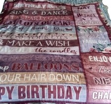 Birthday Gifts for Women, Unique Happy Birthday Fleece Throw Blanket 50" x 58"