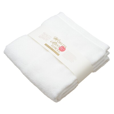 Imabari Mini Bath Towel 100% Cotton Hotel Type 19in x 39in White Organic Cotton