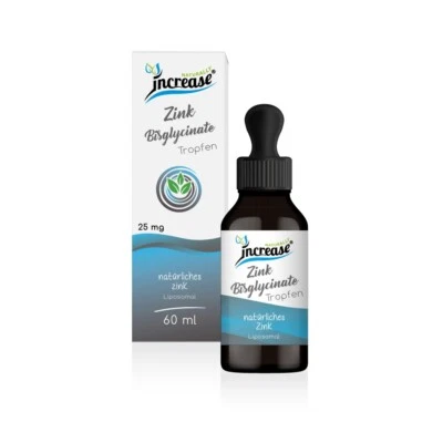 Increase Zink Bisglycinat Tropfen - 60ml - 25mg Zink Bisglycinat pro Tagesdosis