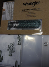 WRANGLER SHOWER CURTAIN SET 72 X 72 CACTI GREEN 14 PIECE NEW