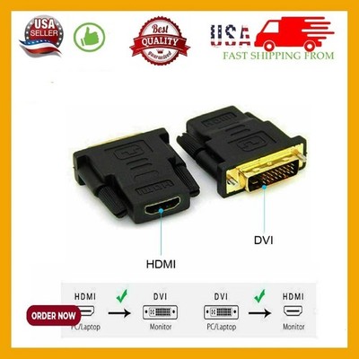 DVI-D Male (24+1 pin) to HDMI Female (19-pin) HD HDTV Monitor Display Adapter