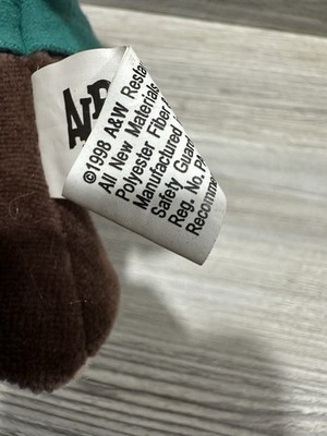 A&W Root Beer Bear Plush Alpha Kids Green Sweater Small Mascot