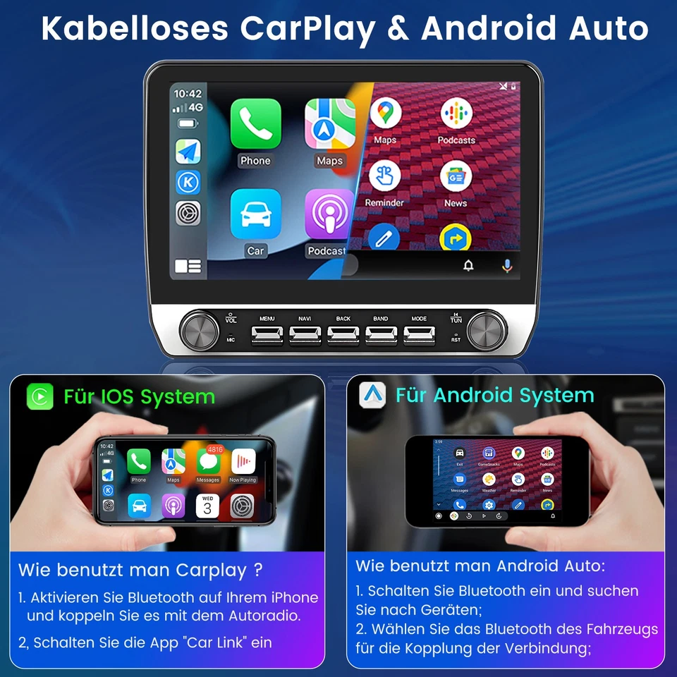 Radio mit DAB+ für Fiat Ducato Peugeot Boxer 2007-2024 Carplay Android Navi 4G - Bild 4 von 4