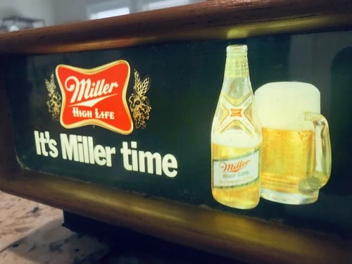 Vintage 80’ Miller High Life “It’s Miller Time” Beer Sign ** Works**