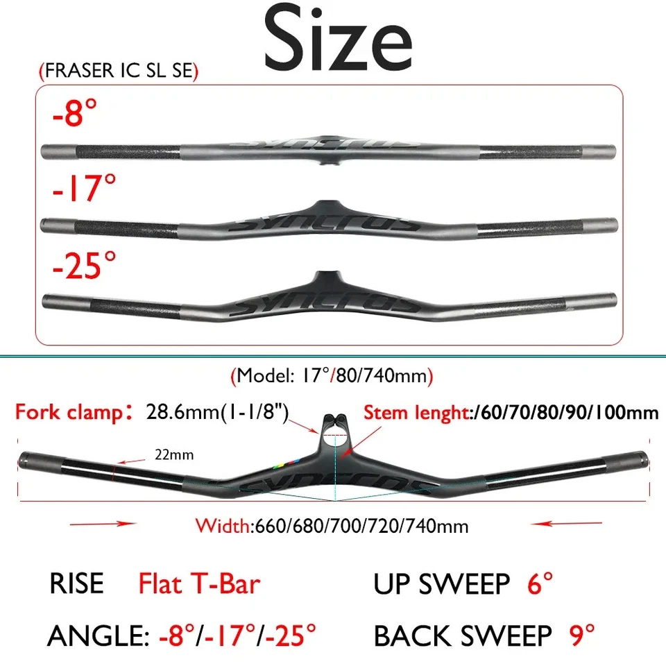 FRASER IC SL Carbon MTB Handlebar Stem -8°/-17°/-25° Integrated Lightweight - Image 2 of 4