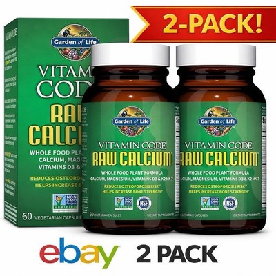 2 X Garden of Life Vitamin Code Raw Calcium 60 Veg Capsules Exp4/26