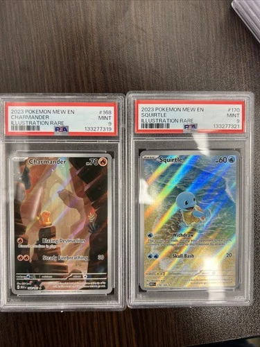 Charmander 168 Squirtle 170 Pokemom 151 PSA 9 English 151