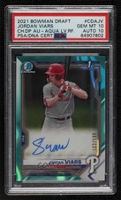 2021 Bowman Draft Chrome Pick Aqua Lava Refractor Jordan Viars PSA 10 Auto 10no