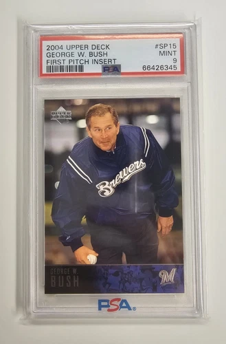 2004 Upper Deck First Pitch President George W Bush SP15 Rare SP PSA 9 MINT