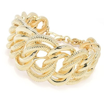 Graziella 23K vergoldet Electroform ineinandergreifende Ringe Armband