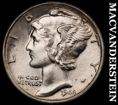 1944-S Mercury Dime- Super Choice Gem Brilliant Uncirculated++++ Luster #i2034