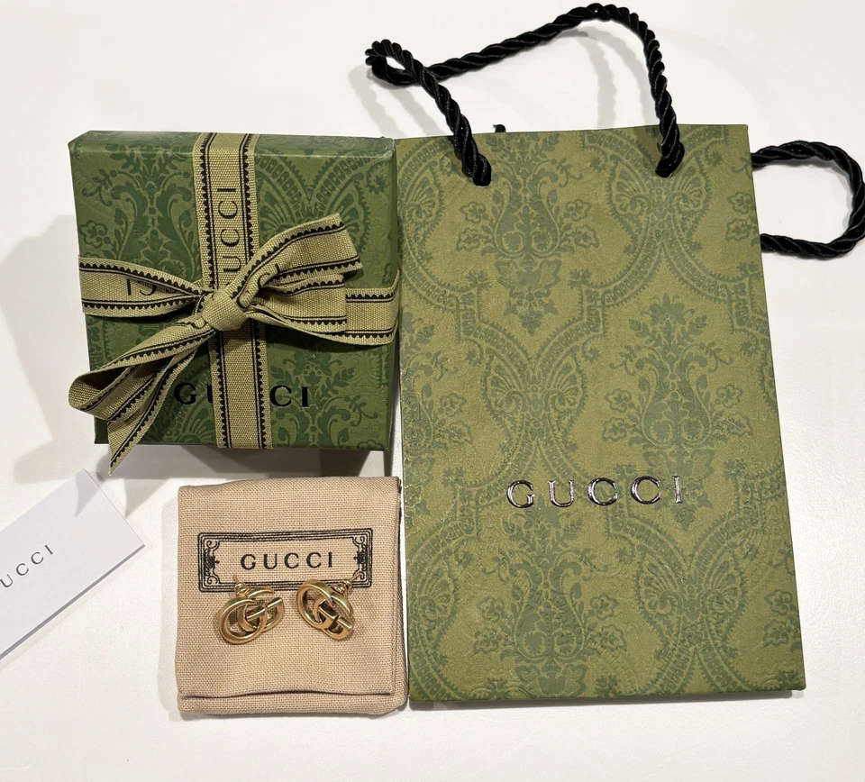 Women’s Gucci Gold GG Earrings Brand New With Box And Gift Bag - Image 4 of 4