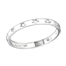Ring Sterne echt 925 Sterling Silber Bandring Stern Damen Herren Kinder Stars