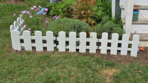 Picchetto Recinzione Giardino Recinzione Giardino 15"H x 24"W Bianco Personalizzato - Su Ordinazione! - Foto 2 di 4