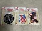 Iron On Patch American Flag JOY 3Pc. Set USA Appliqué Embroidered Vtg. Old Glory — photo 1