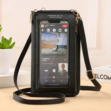 Women Touch Screen Cell Phone Bag Crossbody Shoulder Pouch Purse Key Card Case